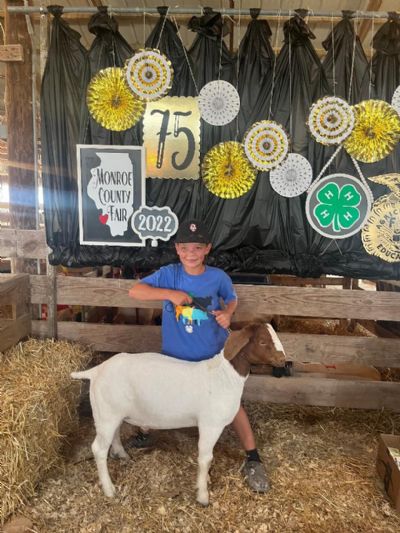 Congrats Ty on your Market Goat Getting Top Rate of Gain in Monroe County Fair, Illinois